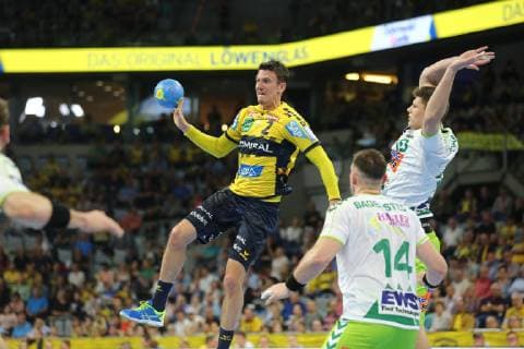 Andy Schmid (Loewen) beim Spiel Rhein Neckar Loewen vs. Frisch Auf Goeppingen in der 1. Handball Bundesliga am 23.05.2019, Rhein Neckar Loewen vs. Frisch auf Goeppingen, Handball, 1. Handball Bundesliga, 23.05.2019 Mannheim Copyright: xEIBNER MichaelxBermelx EP_eer