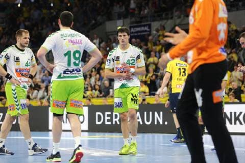 Nemanja Zelenvoic (Goeppingen) nach der Niederlage beim Spiel Rhein Neckar Loewen vs. Frisch Auf Goeppingen in der 1. Handball Bundesliga am 23.05.2019, Rhein Neckar Loewen vs. Frisch auf Goeppingen, Handball, 1. Handball Bundesliga, 23.05.2019 Mannheim Copyright: xEIBNER MichaelxBermelx EP_eer