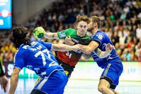 Michael Damgaard 34 (SC Magdeburg) waehrend der Saison 2018-2019 in der 1. Handball Bundesliga (Herren) zwischen SC Magdeburg und VfL Gummersbach in der GETEC Arena am 23. May 2019 in Magdeburg, Sachsen Anhalt (Saxony Anhalt), Deutschland (Germany)