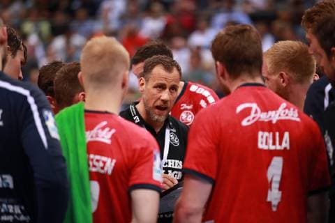 Trainer Maik Machulla (SG Flensburg - Handewitt) beim Timeout TVB 1898 Stuttgart - SG Flensburg - Handewitt, DKB 1. Handball Bundesliga am 23. 05. 2019 Stuttgart Copyright: xEIBNER Benjamin_Laux EP_BLU
