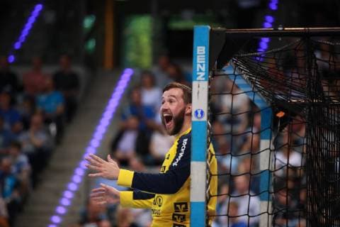 Freude bei Torwart Benjamin Buric (SG Flensburg - Handewitt) TVB 1898 Stuttgart - SG Flensburg - Handewitt, DKB 1. Handball Bundesliga am 23. 05. 2019 Stuttgart Copyright: xEIBNER Benjamin_Laux EP_BLU