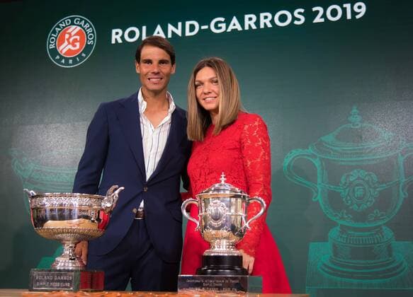 Sport Themen der Woche KW21 Sport Bilder des Tages May 23, 2019 - Paris, FRANCE - Rafael Nadal of Spain & Simona Halep of Romania at the draw ceremony of the the 2019 Roland Garros Grand Slam tennis tournament 2019, Tennis, Paris, Roland Garros, France, May 23 - ZUMAa181 20190523_zaa_a181_115 Copyright: xAFP7x
