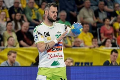 Jens Schöngarth (Göppingen, 33), am Ball, Einzelbild, Aktion, Action, 23.05.2019, Mannheim, Handball, DKB Bundesliga, Rhein-Neckar Löwen - FRISCH AUF! Göppingen