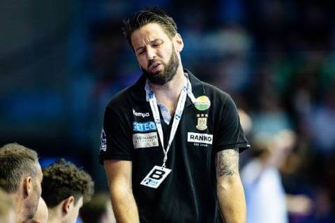 Trainer Bennet Wiegert (SC Magdeburg) waehrend der Saison 2018-2019 in der 1. Handball Bundesliga (Herren) zwischen SC Magdeburg und VfL Gummersbach in der GETEC Arena am 23. May 2019 in Magdeburg, Sachsen Anhalt (Saxony Anhalt), Deutschland (Germany) *** Coach Bennet Wiegert SC Magdeburg during the season 2018 2019 in the 1 Handball Bundesliga Men between SC Magdeburg and VfL Gummersbach in the GETEC Arena on 23 May 2019 in Magdeburg, Sachsen Anhalt Saxony Anhalt , Germany Germany Germany