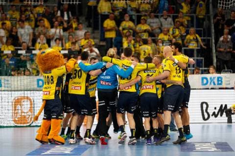 Rhein-Neckar-Loewen - Goeppingen Mannheim, Deutschland 23. Mai 2019 Handball Bundesliga; 31. Spieltag, in der SAP-Arena. Die Rhein-Neckar-Loewen vor dem Spiel