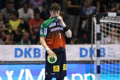 Justin Kurch (SC Magdeburg) - Handball Bundesliga Saison 2018-2019 Punktspiel SC Magdeburg vs. VfL Gummersbach in der GETEC Arena in Magdeburg - Einzelbild,Aktion,Deutschland, Handball, Mann, Maenner,23.05.2019