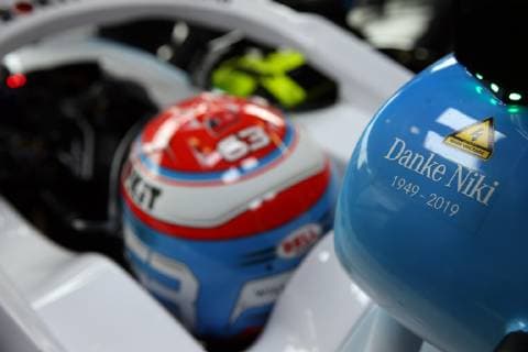 Photo4 LaPresse 24 05 2019 Monte Carlo, Monaco Grand Prix Formula One Monaco 2019 In the pic: A tribute to Nikki Lauda (AU), George Russell (GBR) Williams Racing FW42  Copyright: xPhoto4 LaPressex