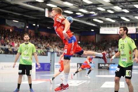 Oddur Gretarsson (HBW Balingen-Weilstetten 14) frei vorm Tor, TV Emsdetten vs HBW Balingen-Weilstetten, Handball, 2. Bundesliga, 24.05.2019, TV Emsdetten vs HBW Balingen-Weilstetten, Handball, 2. Bundesliga, 24.05.2019 Emsdetten Copyright: xEIBNER JanxStrohdiekx EP_JSK