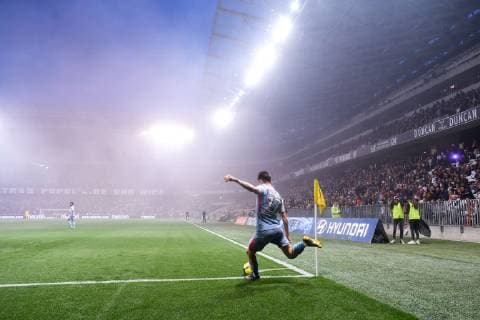 ILLUSTRATION - SUPPORTERS - TRIBUNES - 17 ALEKSANDR GOLOVIN (MONA) - DOS - CORNER FOOTBALL : Nice vs Monaco - Ligue 1 Conforama - 24 05 2019 FEP Panoramic 