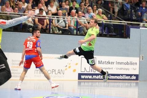 Merten Krings (TV Emsdetten 4) frei vorm Tor, TV Emsdetten vs HBW Balingen-Weilstetten, Handball, 2. Bundesliga, 24.05.2019, TV Emsdetten vs HBW Balingen-Weilstetten, Handball, 2. Bundesliga, 24.05.2019 Emsdetten Copyright: xEIBNER JanxStrohdiekx EP_JSK