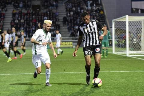 REINE ADELAIDE Jeff (Angers) vs CABELLA Remy (St Etienne) FOOTBALL : SCO Angers vs St Etienne - Conforama Ligue1 - 24 05 2019 JBAutissier Panoramic 