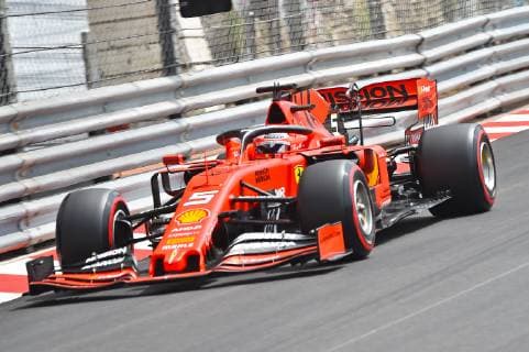 25.05.2019, xekx, Formel 1 FIA, 2019 Monaco Grand Prix - Qualifying emspor, v.l. Sebastian Vettel (Ferrari) (DFL DFB REGULATIONS PROHIBIT ANY USE OF PHOTOGRAPHS as IMAGE SEQUENCES and or QUASI-VIDEO) Monte Carlo