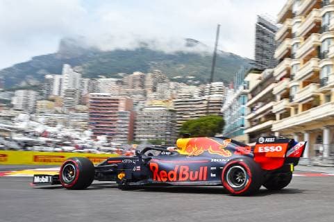 25.05.2019, xekx, Formel 1 FIA, 2019 Monaco Grand Prix - Qualifying emspor, v.l. Max Verstappen (Aston Martin Red Bull Racing) (DFL DFB REGULATIONS PROHIBIT ANY USE OF PHOTOGRAPHS as IMAGE SEQUENCES and or QUASI-VIDEO) Monte Carlo