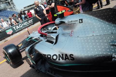 Photo4 LaPresse 25 05 2019 Monte Carlo, Monaco Grand Prix Formula One Monaco 2019 In the pic: red star tribute to Nikki Lauda (AU), Mercedes  Copyright: xPhoto4 LaPressex