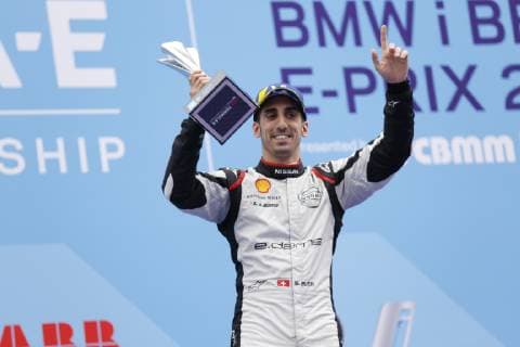 Berlin: Formula E 2019 - Lucas di Grassi wins The photo shows the Formula E racing driver Sébastien Buemi on the former airport Berlin-Tempelhof. Berlin Berlin-Tempelhof, Platz der Luftbrücke 5, 12101 Berlin Germany Airport Tempelhof  SimonexKuhlmeyx xPacificxPress
