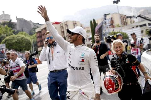 Motorsports: FIA Formula One World Championship, WM, Weltmeisterschaft 2019, Grand Prix of Monaco, 44 Lewis Hamilton (GBR, Mercedes AMG Petronas Motorsport), Angela Cullen (GBR, Mercedes AMG Petronas Motorsport), Monte Carlo Monaco