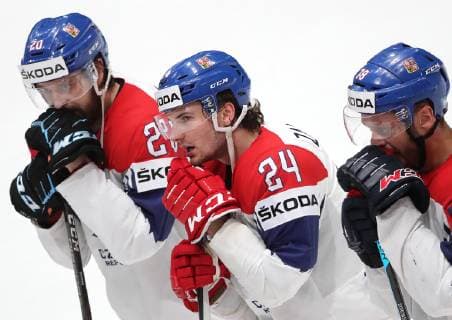 BRATISLAVA, SLOVAKIA - MAY 25, 2019: The Czech Republic s players after the 2019 IIHF Ice hockey, Eishockey World Championship, WM, Weltmeisterschaft semifinal match against Canada at Ondrej Nepela Arena. The Canadian team won the game 5-1. Alexander Demianchuk TASS  TS0ACBA6