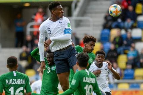 May 25, 2019 - Gdynia, Pomerania, Poland - Dan Zagadou from France seen in action during FIFA U-20 World Cup match between France and Saudi Arabia (GROUP E) in Gdynia. France Vs Saudi Arabia in Gdynia, Poland - 25 May 2019 - ZUMAs197 20190525_zaa_s197_102 Copyright: xMateuszxSlodkowskix