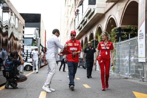 Motorsports: FIA Formula One World Championship, WM, Weltmeisterschaft 2019, Grand Prix of Monaco, 5 Sebastian Vettel (GER, Scuderia Ferrari Mission Winnow), Britta Roeske (GER, Scuderia Ferrari Mission Winnow), Monte Carlo Monaco