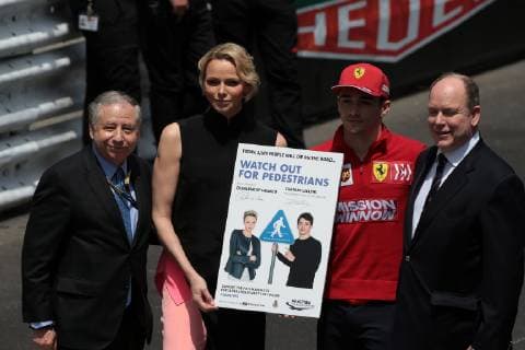 Photo4 LaPresse 26 05 2019 Monte Carlo, Monaco Grand Prix Formula One Monaco 2019 In the pic: Jean Todt (FRA), President FIA, S.A.S La Princesse Charlene De Monaco, Charles Leclerc (MON) Scuderia Ferrari SF90 and S.A.S. Prince Albert II  Copyright: xPhoto4 LaPressex