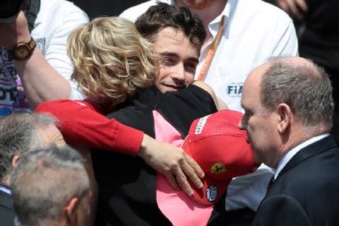 Photo4 LaPresse 26 05 2019 Monte Carlo, Monaco Grand Prix Formula One Monaco 2019 In the pic: Charles Leclerc (MON) Scuderia Ferrari SF90 and S.A.S La Princesse Charlene De Monaco  Copyright: xPhoto4 LaPressex