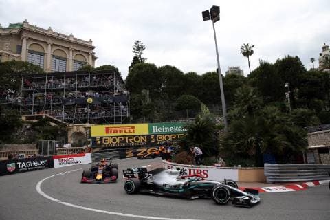 Photo4 LaPresse 26 05 2019 Monte Carlo, Monaco Grand Prix Formula One Monaco 2019 In the pic: Valtteri Bottas (FIN) Mercedes AMG F1 W10 and Pierre Gasly (FRA) Red Bull Racing RB15  Copyright: xPhoto4 LaPressex