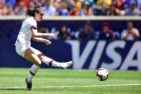 May 26, 2019 - Harrison, New Jersey, USA - US Women s national team, Nationalteam forward ALEX MORGAN (13) shoots on goal at Red Bull Arena in Harrison New Jersey USA defeats Mexico 3 to 0 SOCCER 2019 - USA v Mexico - ZUMAa301 20190526_zaf_a301_031 Copyright: xBrooksxVonxArxx