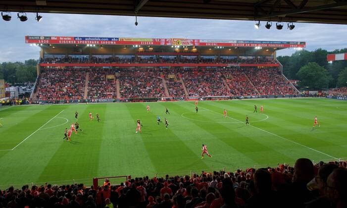 Fussball DFL 2.Bundesliga Berlin 27.05.2019 RELEGATION 2 Spiel Stadion an der Alten Foersterei 1 FC Union Berlin geg VfB Stuttgart 0 : 0 AUFSTEIGER in die 1 BUNDESLIGA FC Union Berlin Stadion TOTALE