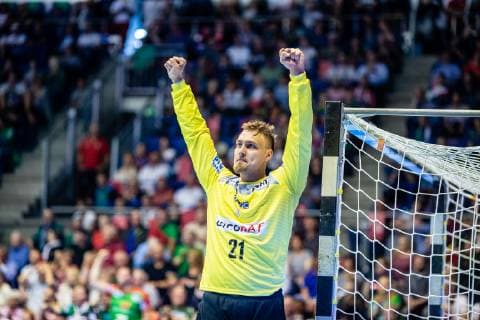 Dario Quenstedt 21 (SC Magdeburg) waehrend der Saison 2018-2019 in der 1. Handball Bundesliga (Herren) zwischen SC Magdeburg und SG BBM Bietigheim in der GETEC Arena am 29. May 2019 in Magdeburg, Sachsen Anhalt, Deutschland