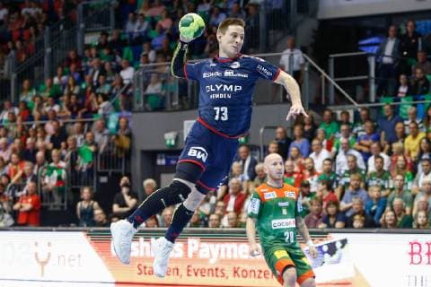 29.05.2019, xtgx, Handball DKB Bundesliga, SC Magdeburg - SG Bietigheim emspor, v.l. Martin Marcec (Bietigheim) wirft Tor, Torschütze, erzielt Tor, Treffer, scores the goal GETEC Arena