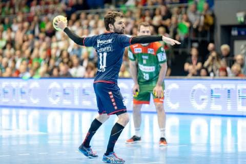 Christian Schaefer (Nr. 11 SG BBM Bietigheim) beim Siebenmeter SC Magdeburg vs SG BBM Bietigheim SC Magdeburg vs SG BBM Bietigheim, Handball, DKB Handball Bundesliga, Saison 2018 2019, 29.05.2019 Magdeburg Copyright: xDanielxReinelt xEibner-Pressefotox EP_drt