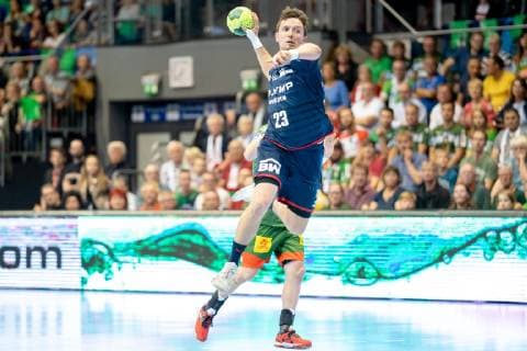 Jan Asmuth (Nr. 23 SG BBM Bietigheim) in der Luft SC Magdeburg vs SG BBM Bietigheim SC Magdeburg vs SG BBM Bietigheim, Handball, DKB Handball Bundesliga, Saison 2018 2019, 29.05.2019 Magdeburg Copyright: xDanielxReinelt xEibner-Pressefotox EP_drt