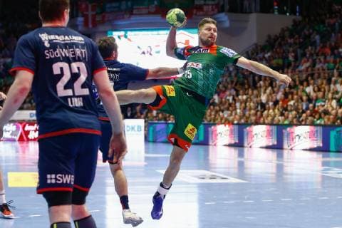 29.05.2019, xtgx, Handball DKB Bundesliga, SC Magdeburg - SG Bietigheim emspor, v.l Marko Bezjak (Magdeburg, 25) wirft Tor, Torschütze, erzielt Tor, Treffer, scores the goal GETEC Arena