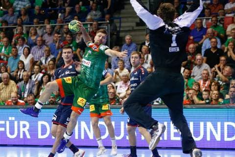 29.05.2019, xtgx, Handball DKB Bundesliga, SC Magdeburg - SG Bietigheim emspor, v.l Marko Bezjak (Magdeburg, 25) wirft Tor, Torschütze, erzielt Tor, Treffer, scores the goal GETEC Arena