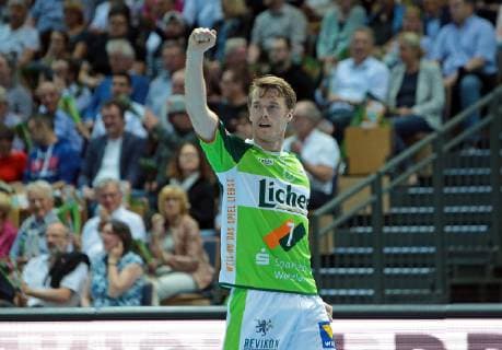 29.05.2019, xovx, Handball HBL, HSG Wetzlar - TVB Stuttgart emspor, v.l. Jubel bei Kristian Bjoernsen (HSG Wetzlar), Aktion . (DFL DFB REGULATIONS PROHIBIT ANY USE OF PHOTOGRAPHS as IMAGE SEQUENCES and or QUASI-VIDEO) Wetzlar