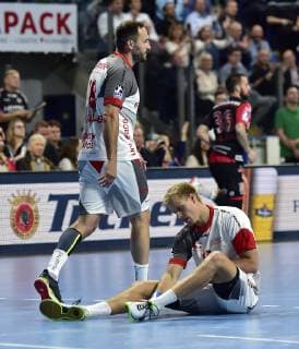 29.05.2019 - Handball - 1. Bundesliga DKB HBL - Saison 2018 2019 - 33. Spieltag: HC Erlangen Metropolregion Nürnberg HCE - MT Melsungen - OGo - Philipp Müller Mueller (18, MT Melsungen ) Lasse Mikkelsen (15, MT Melsungen ) enttäuscht Enttäuschung