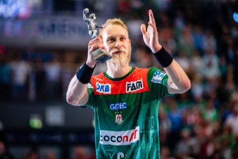 Matthias Musche 6 (SC Magdeburg) Torschütze der Saison 2018-2019 waehrend der Saison 2018-2019 in der 1. Handball Bundesliga (Herren) zwischen SC Magdeburg und SG BBM Bietigheim in der GETEC Arena am 29. May 2019 in Magdeburg, Sachsen Anhalt, Deutschland