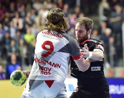 29.05.2019 - Handball - 1. Bundesliga DKB HBL - Saison 2018 2019 - 33. Spieltag: HC Erlangen Metropolregion Nürnberg HCE - MT Melsungen - OGo - Tobias Reichmann (9, MT Melsungen ) Nico Büdel (20, HC Erlangen )
