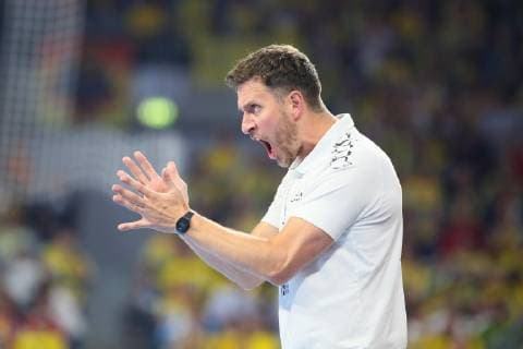 Rhein-Neckar-Loewen - Die Eulen Ludwigshafen Mannheim, Deutschland 29. Mai 2019 Handball Bundesliga; 33. Spieltag, in der SAP-Arena. Trainer Benjamin Matschke (Ludwigshafen), Aktion Einzelbild aergerlich ärgerlich sauer wütend wuetend schreit tobt Gestik Geste gestikuliert Mimik starker Gesichtsausdruck Emotion