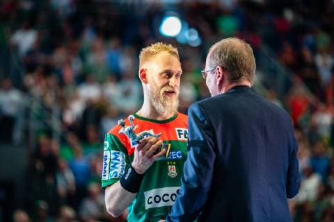 Matthias Musche 6 (SC Magdeburg) Torschütze der Saison 2018-2019 waehrend der Saison 2018-2019 in der 1. Handball Bundesliga (Herren) zwischen SC Magdeburg und SG BBM Bietigheim in der GETEC Arena am 29. May 2019 in Magdeburg, Sachsen Anhalt, Deutschland