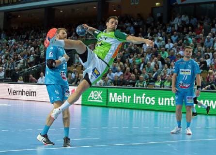29.05.2019, xovx, Handball HBL, HSG Wetzlar - TVB Stuttgart emspor, v.l. Michael Schweikardt (TBV Stuttgart), Nils Torbruegge (HSG Wetzlar), David Schmidt (TBV Stuttgart), Aktion . (DFL DFB REGULATIONS PROHIBIT ANY USE OF PHOTOGRAPHS as IMAGE SEQUENCES and or QUASI-VIDEO) Wetzlar
