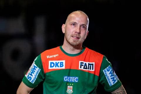 Verabschiedung von Robert Weber 28 (SC Magdeburg) nach 10 Jahren waehrend der Saison 2018-2019 in der 1. Handball Bundesliga (Herren) zwischen SC Magdeburg und SG BBM Bietigheim in der GETEC Arena am 29. May 2019 in Magdeburg, Sachsen Anhalt, Deutschland