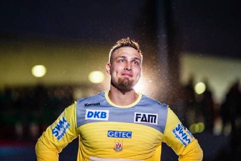 Verabschiedung von Dario Quenstedt 21 (SC Magdeburg) waehrend der Saison 2018-2019 in der 1. Handball Bundesliga (Herren) zwischen SC Magdeburg und SG BBM Bietigheim in der GETEC Arena am 29. May 2019 in Magdeburg, Sachsen Anhalt, Deutschland