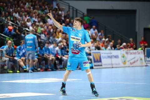 Max Haefner (Stuttgart) zeigt einen Spielzug an HSG Wetzlar vs TVB Stuttgart, Handball, 1. Liga, 29.05.2019 HSG Wetzlar vs TVB Stuttgart, Handball, 1. Liga, 29.05.2019 Wetzlar Copyright: xWeissx Eibner-Pressefotox EP_rws
