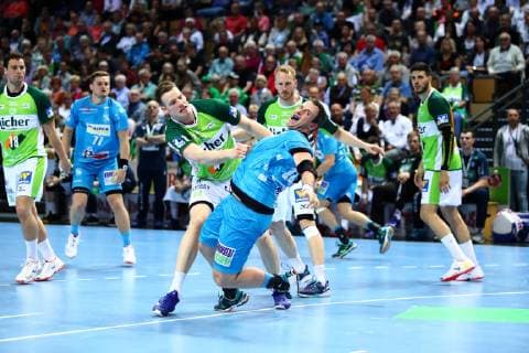 Lenny Rubin (Wetzlar) im Zweikampf mit Simon Baumgarten (Stuttgart) HSG Wetzlar vs TVB Stuttgart, Handball, 1. Liga, 29.05.2019 HSG Wetzlar vs TVB Stuttgart, Handball, 1. Liga, 29.05.2019 Wetzlar Copyright: xWeissx Eibner-Pressefotox EP_rws