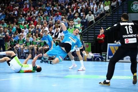 Torwurf von Simon Baumgarten (Stuttgart) HSG Wetzlar vs TVB Stuttgart, Handball, 1. Liga, 29.05.2019 HSG Wetzlar vs TVB Stuttgart, Handball, 1. Liga, 29.05.2019 Wetzlar Copyright: xWeissx Eibner-Pressefotox EP_rws