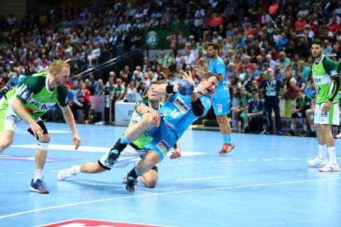 Simon Baumgarten (Stuttgart) im Zweikampf mit Lenny Rubin (Wetzlar) HSG Wetzlar vs TVB Stuttgart, Handball, 1. Liga, 29.05.2019 HSG Wetzlar vs TVB Stuttgart, Handball, 1. Liga, 29.05.2019 Wetzlar Copyright: xWeissx Eibner-Pressefotox EP_rws