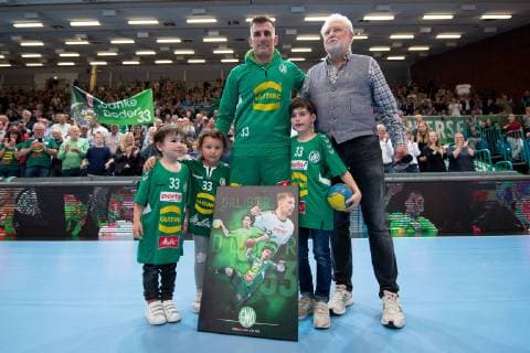 Minden, Deutschland 29.05.2019: 1. Handball Bundesliga - 2018 2019 - GWD Minden vs. Bergischer HC Verabschiedung Dalibor Doder (Minden) Minden Nordrhein-Westfalen Deutschland Kampa Halle