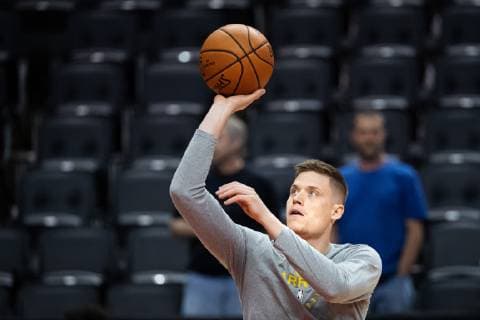 190529 Jonas Jerebko of Golden State Warriors practices during media day ahead of the 2019 NBA, Basketball Herren, USA Finals on May 29, 2019 in Toronto. Photo: Joel Marklund BILDBYRAN kod JM 87963 Copyright: JOELxMARKLUND BB190529JM009
