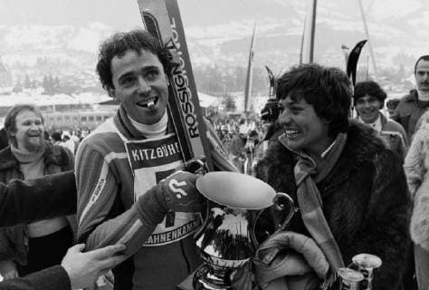 Ski Weltcup Kitzbühel - Slalom Herren SKI ALPIN SAISON 78 79 Weltcup Kitzbühel Slalom Herren 21.01.1979 Christian Neureuther (links), Rosi Mittermaier (rechts beide Deutschland) Kitzbühel Oesterreich *** Ski World Cup Kitzbühel Slalom Men SKI ALPIN SAISON 78 79 World Cup Kitzbühel Slalom Men 21 01 1979 Christian Neureuther left , Rosi Mittermaier right both Germany Kitzbühel Austria 